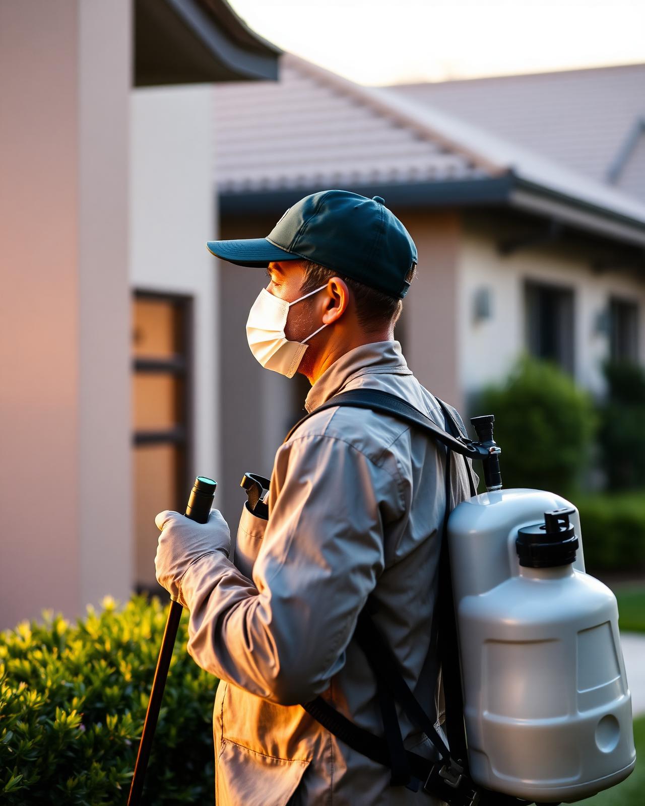Down Under Pest Control technician on site